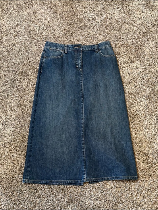 Talbots Dresses & Skirts - 283. Talbots Dark Blue Stretch Denim Skirt, Size 4